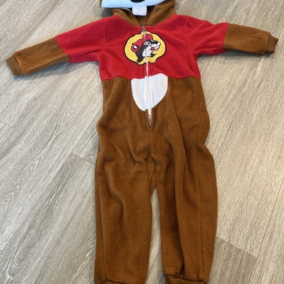 Size 3T Kids Buc-ee's Beaver One Piece Halloween Costume Pajamas Zip Souvenir - Picture 1 of 4